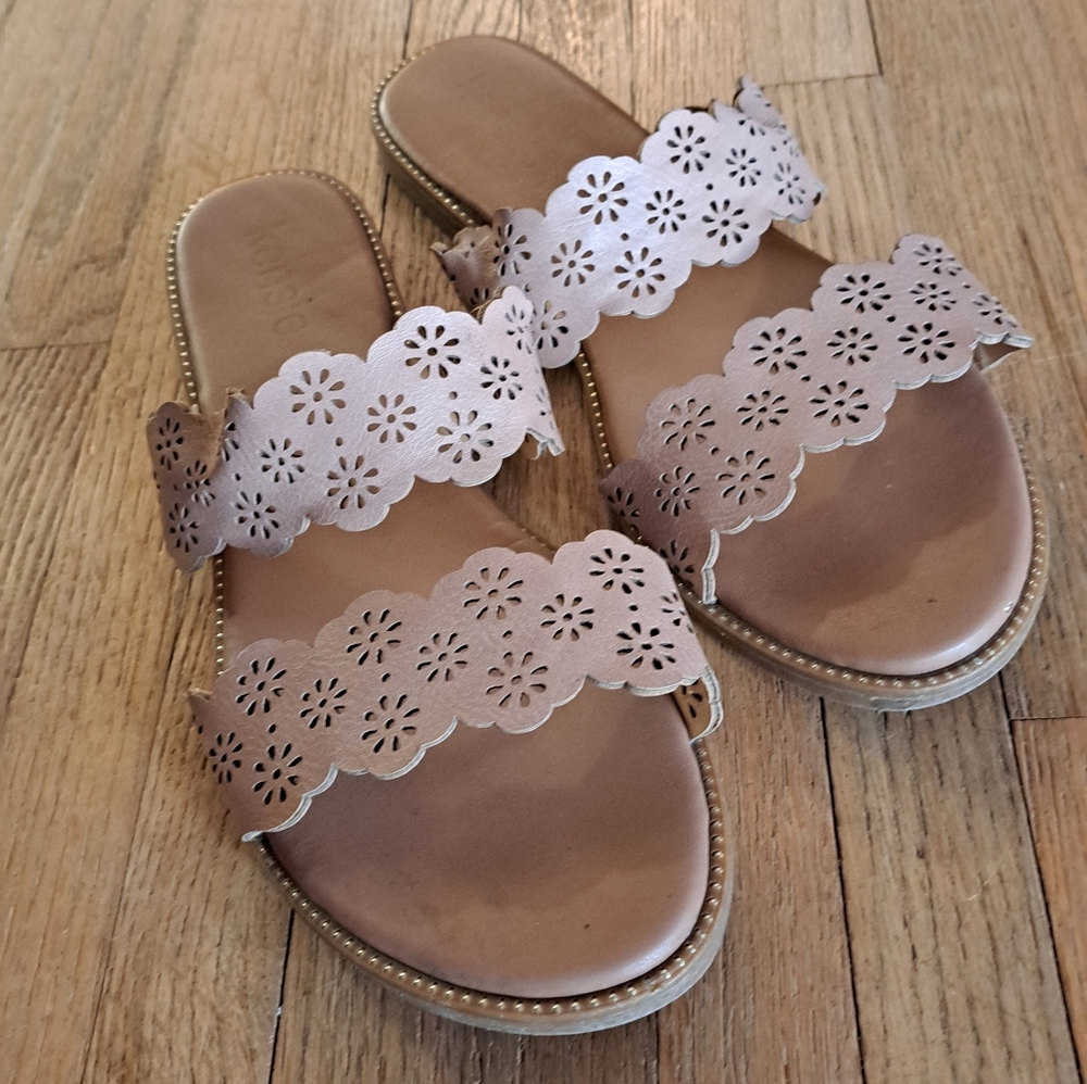 8.5 Tan Dress Sandals - Women's - Kensie - Floral Cut-outs